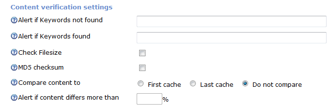 Content verification settings